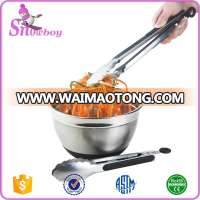 Multi-size Stainless Steel Locking Kitchen Tongs with Nonslip Handle Stainless Steel Food Tongs