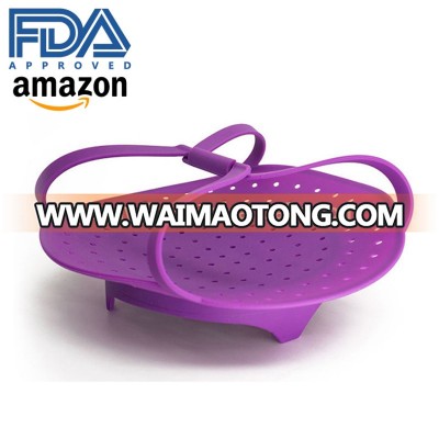 New Design Food Grade Silicone Portable Vegetable Steamer Basket