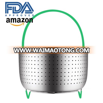 New Stainless Steel Steamer basket with silicone handle