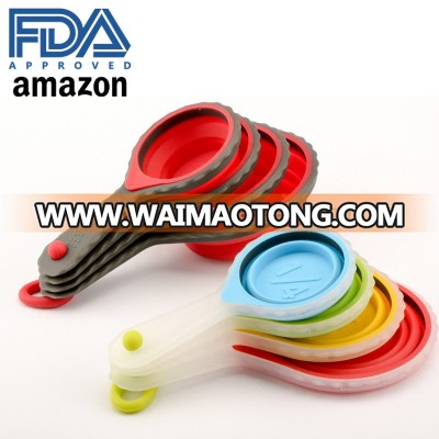 silicone measuring cups & spoons,collapsible measuring cups